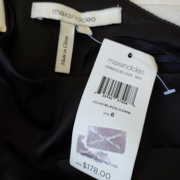 New MaxandCleo 6 one shoulder black midi dress - Picture 5 of 9
